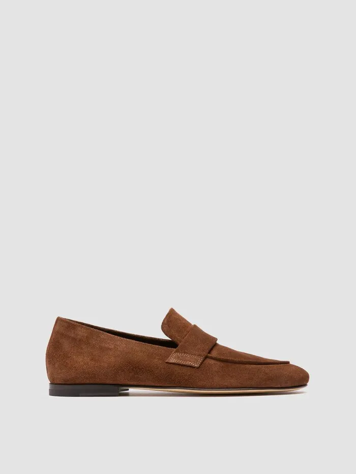 Men Officine Creative Footwear AIRTO 001 Brown Suede Loafers