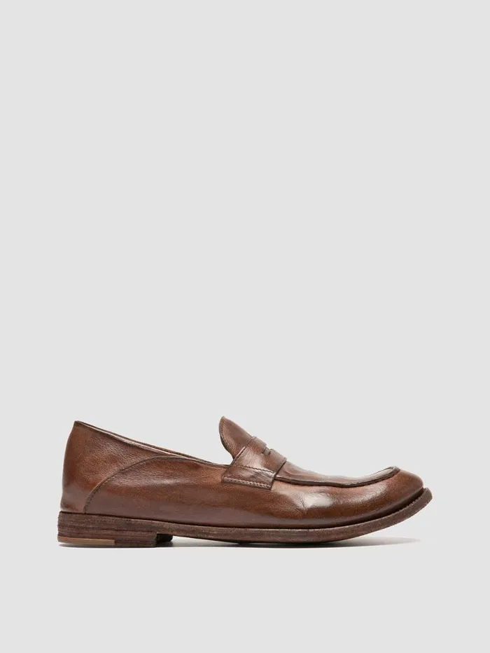 Men Officine Creative Footwear ARCHIVE 522 Brown Leather Penny Loafers