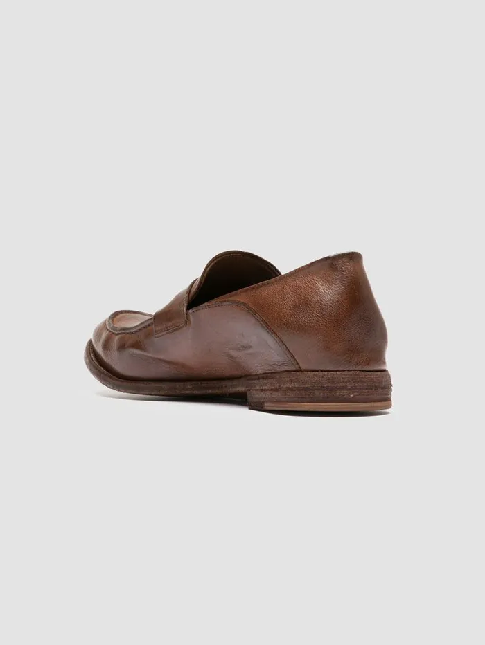 Men Officine Creative Footwear ARCHIVE 522 Brown Leather Penny Loafers Men Officine Creative Footwear ARCHIVE 522 Brown Leather Penny Loafers