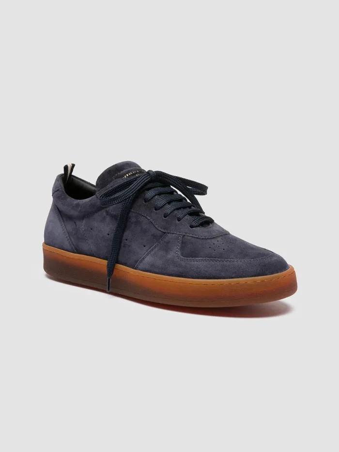Men Officine Creative Footwear ASSET 001 Blue Suede Low Top Sneakers Men Officine Creative Footwear ASSET 001 Blue Suede Low Top Sneakers