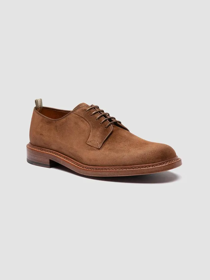 Men Officine Creative Footwear ASTON 001 Brown Suede Derby Shoes Men Officine Creative Footwear ASTON 001 Brown Suede Derby Shoes