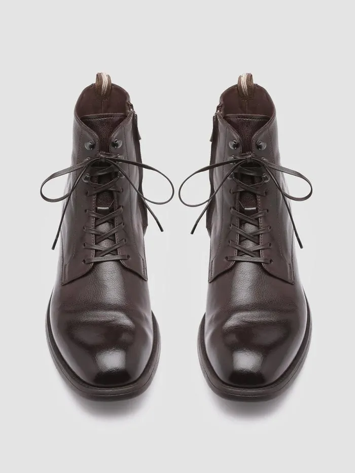 Men Officine Creative Footwear CHRONICLE 004 Ebony Leather Ankle Boots