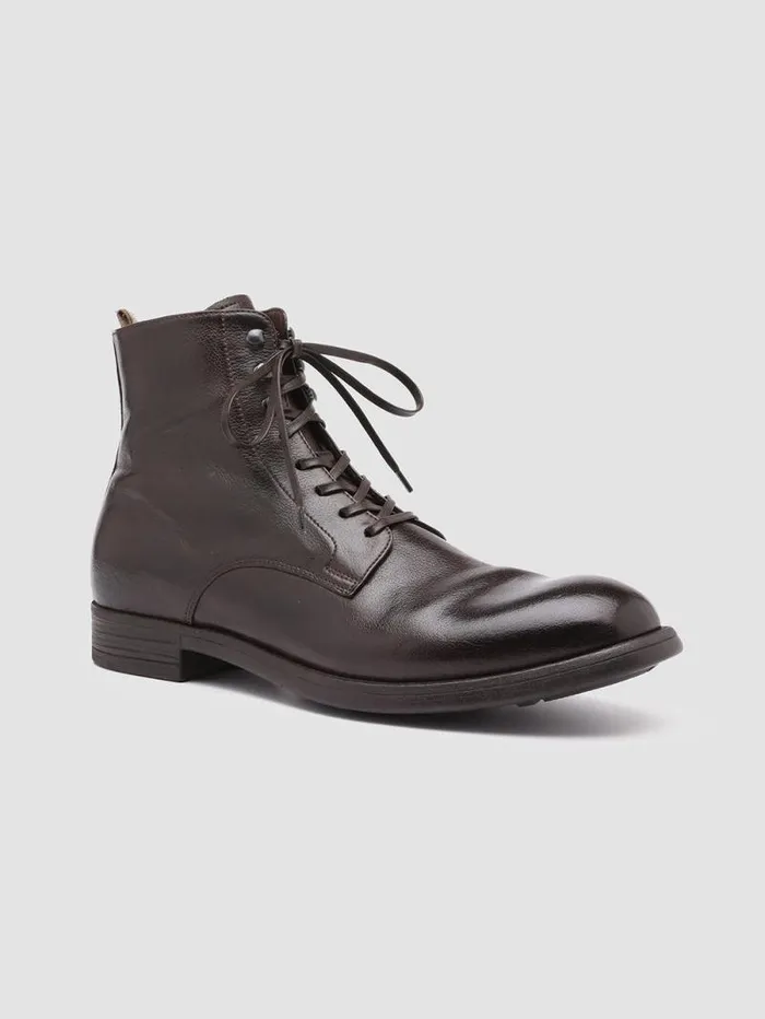Men Officine Creative Footwear CHRONICLE 004 Ebony Leather Ankle Boots