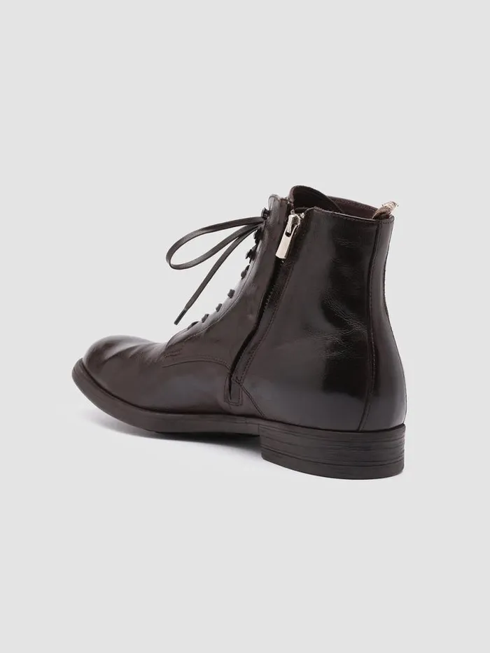 Men Officine Creative Footwear CHRONICLE 004 Ebony Leather Ankle Boots