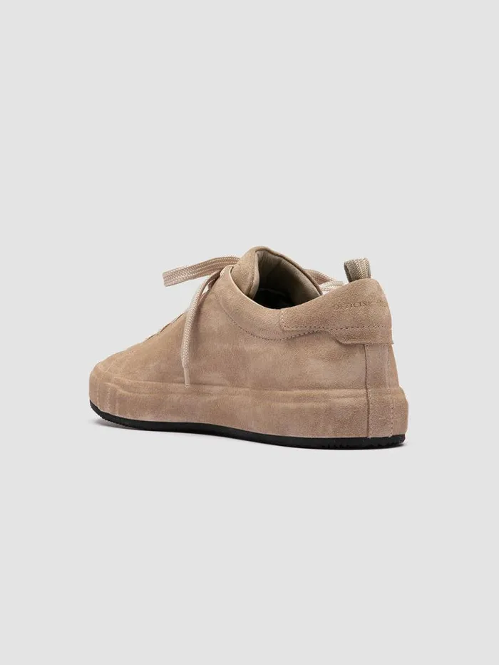 Men Officine Creative Footwear ESSENCE 001 Beige Suede Low Top Sneakers