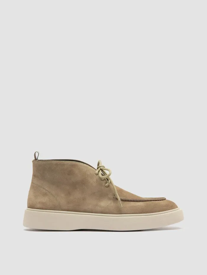 Men Officine Creative Footwear FRAME 002 Taupe Suede Chukka Boots