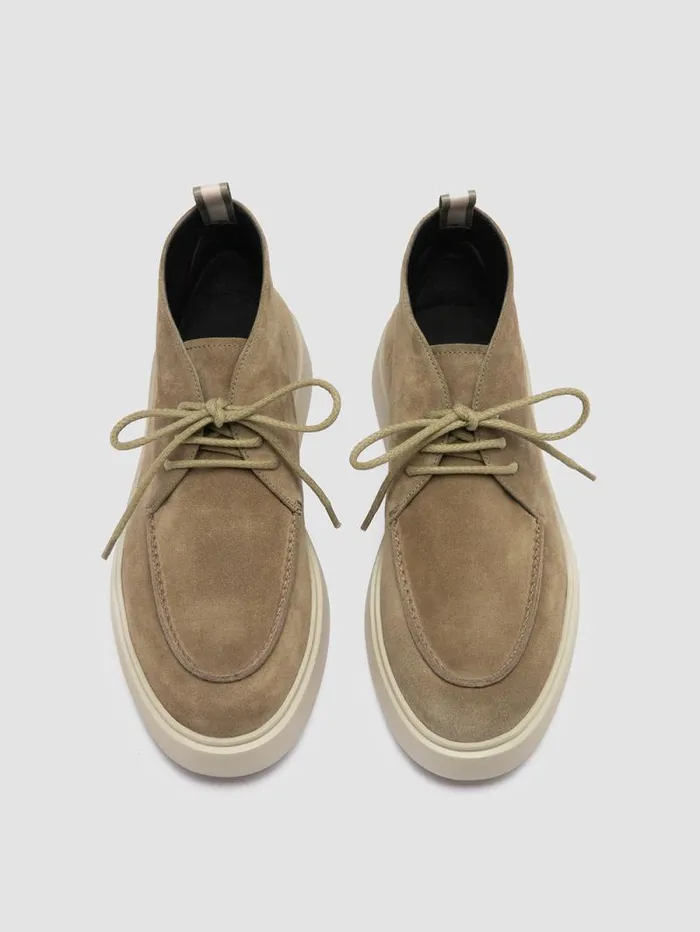 Men Officine Creative Footwear FRAME 002 Taupe Suede Chukka Boots Men Officine Creative Footwear FRAME 002 Taupe Suede Chukka Boots