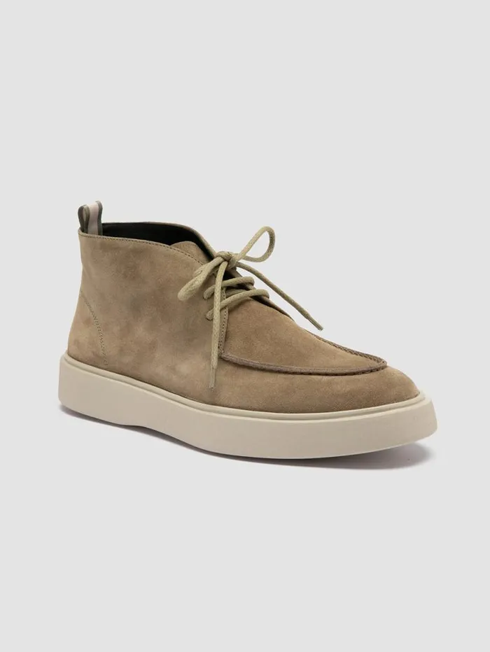 Men Officine Creative Footwear FRAME 002 Taupe Suede Chukka Boots Men Officine Creative Footwear FRAME 002 Taupe Suede Chukka Boots