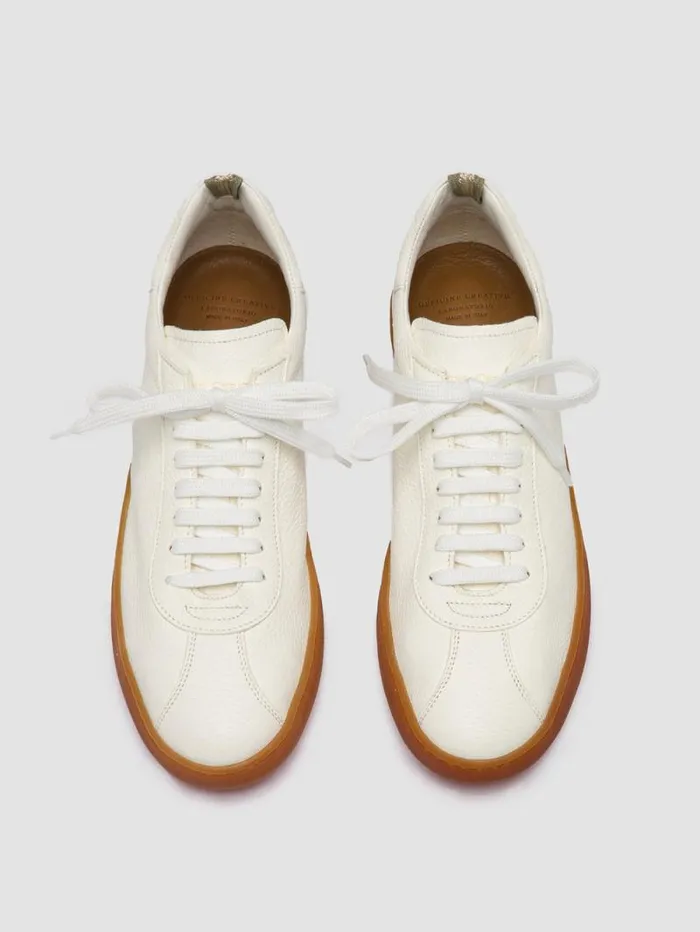 Men Officine Creative Footwear HALO 001 White Leather Low Top Sneakers