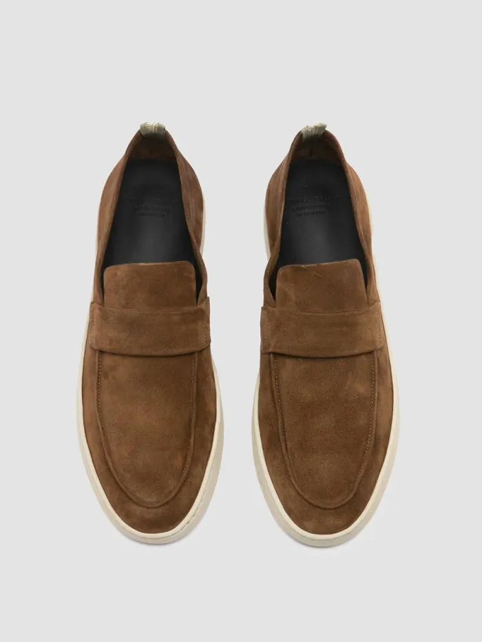 Men Officine Creative Footwear HERBIE 001 Brown Suede Penny Loafers Men Officine Creative Footwear HERBIE 001 Brown Suede Penny Loafers
