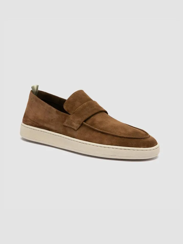 Men Officine Creative Footwear HERBIE 001 Brown Suede Penny Loafers Men Officine Creative Footwear HERBIE 001 Brown Suede Penny Loafers