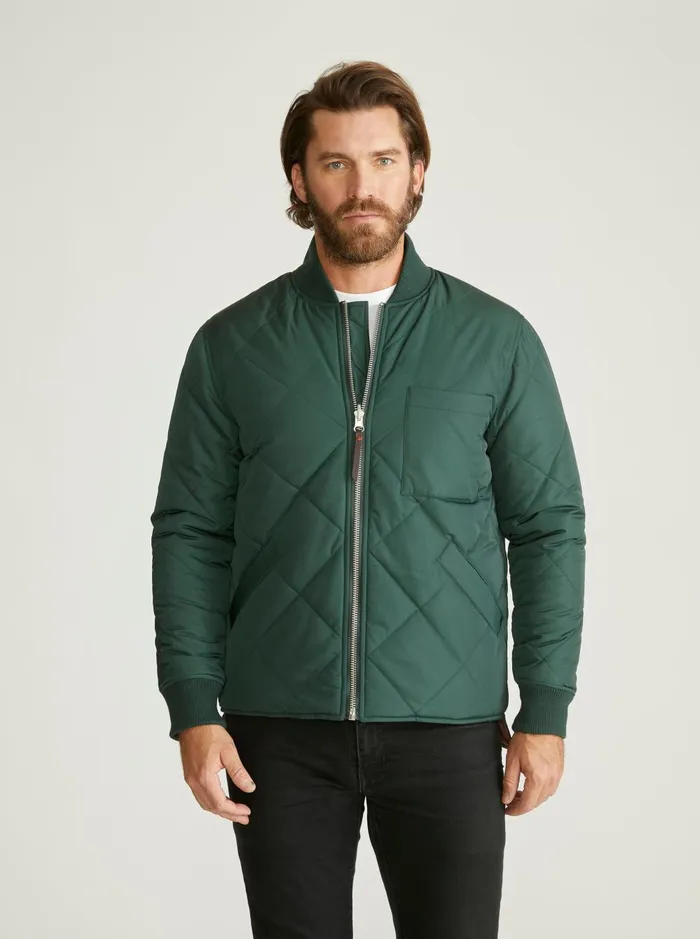Men Outerwear Robert Graham QUILTED BOMBER Green