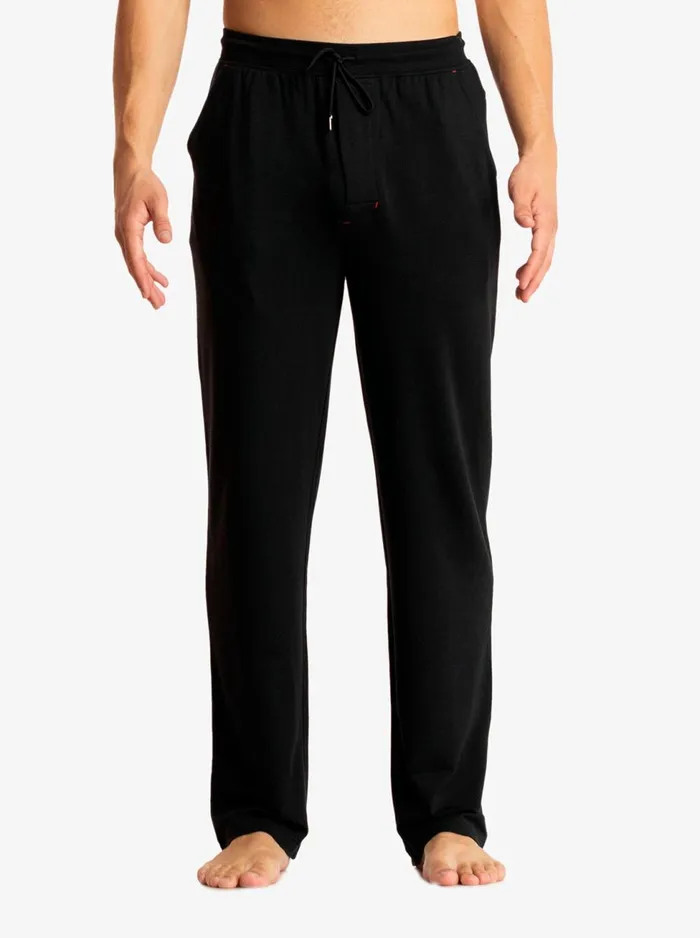 Men Pajamas and Underwear Robert Graham SOLID KNIT STRAIGHT LEG PANT Black