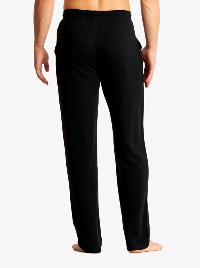Men Pajamas and Underwear Robert Graham SOLID KNIT STRAIGHT LEG PANT Black