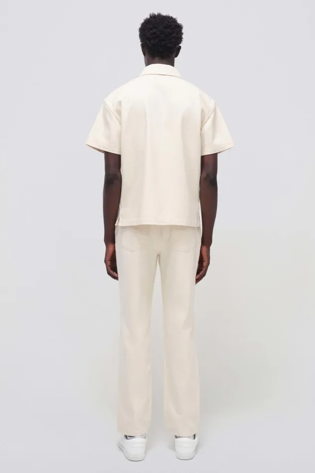 Men Pants and Bottoms Jonathan Simkhai Judson Jeans Ecru Cream Straight Leg Jeans