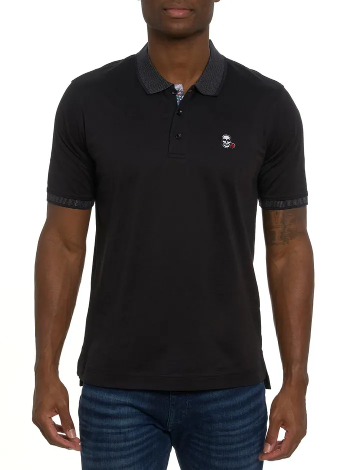 Men Polos and TShirts Robert Graham ARCHIE POLO Black