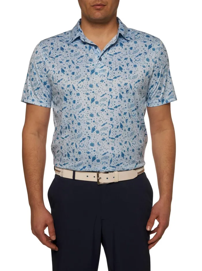 Men Polos and TShirts Robert Graham ASTERIOD PERFORMANCE POLO Seafoam