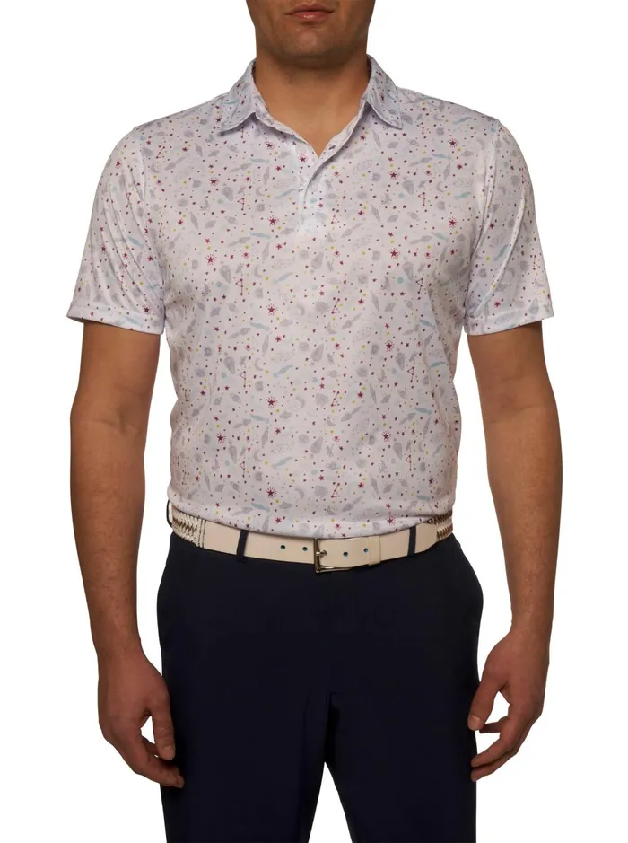 Men Polos and TShirts Robert Graham ASTERIOD PERFORMANCE POLO Seafoam