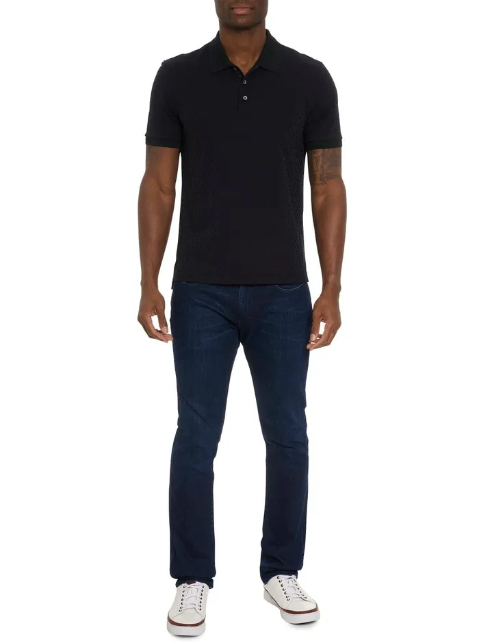 Men Polos and TShirts Robert Graham ELIAS POLO Black
