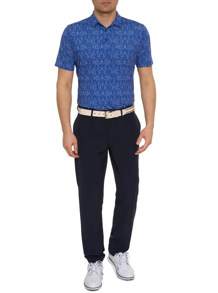 Men Polos and TShirts Robert Graham MEDALLION TILES PERFORMANCE POLO Navy