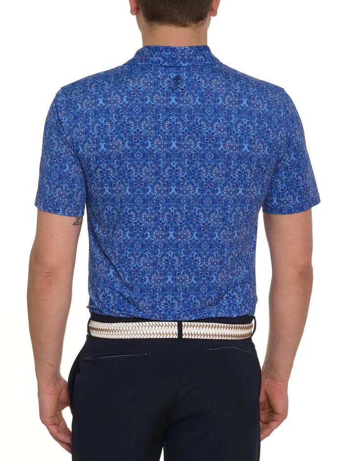 Men Polos and TShirts Robert Graham MEDALLION TILES PERFORMANCE POLO Navy