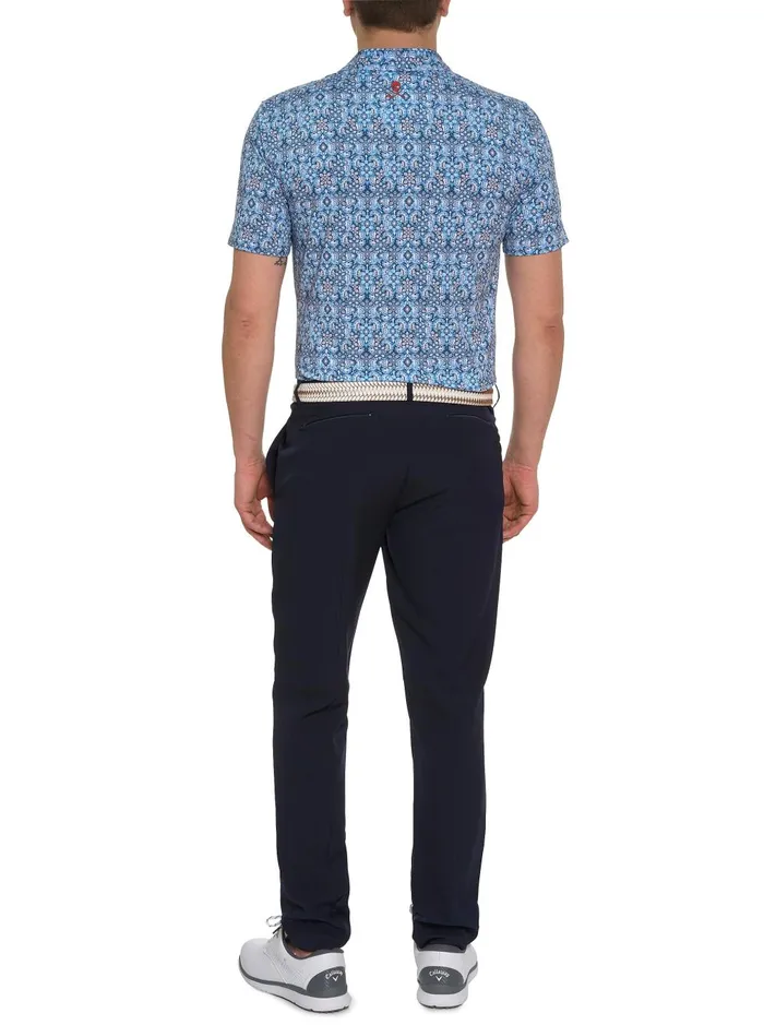Men Polos and TShirts Robert Graham MEDALLION TILES PERFORMANCE POLO Navy