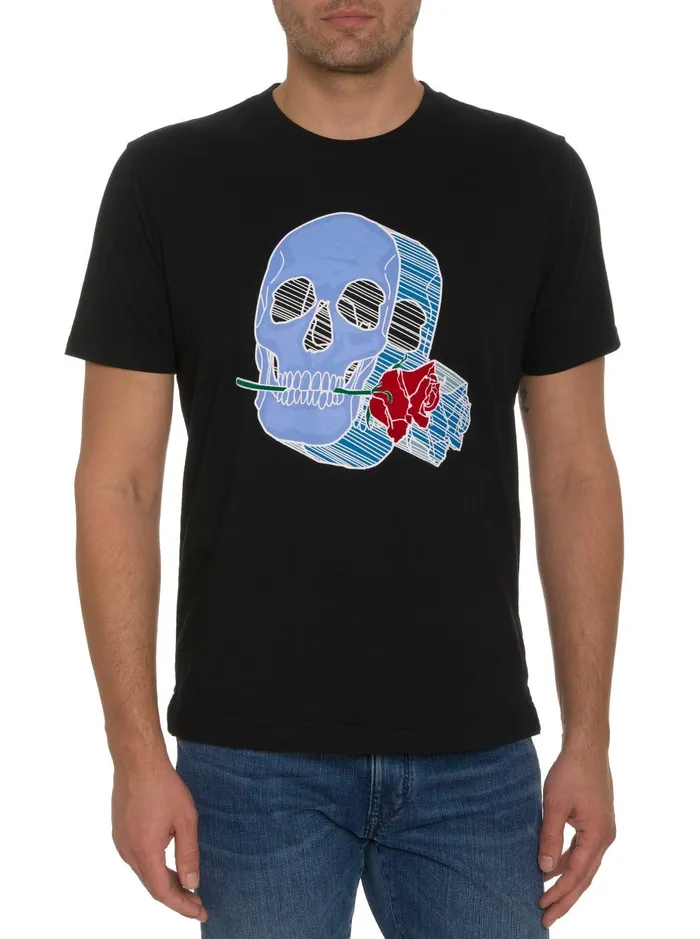 Men Polos and TShirts Robert Graham ROSELAND GRAPHIC TSHIRT Black