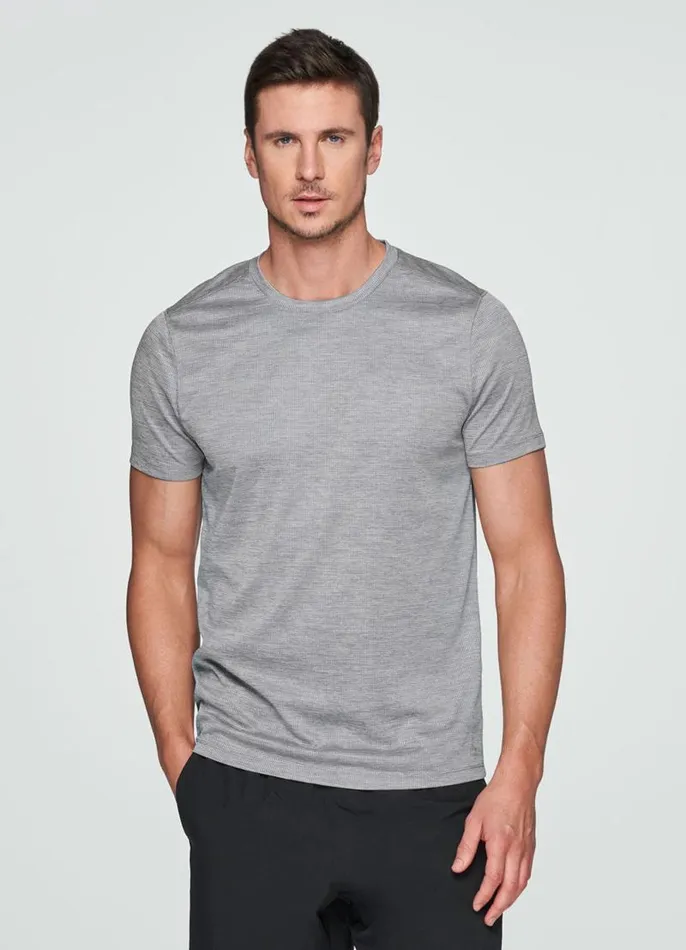 Men Prime Waffle Workout Tee Grey RBX Active TShirts