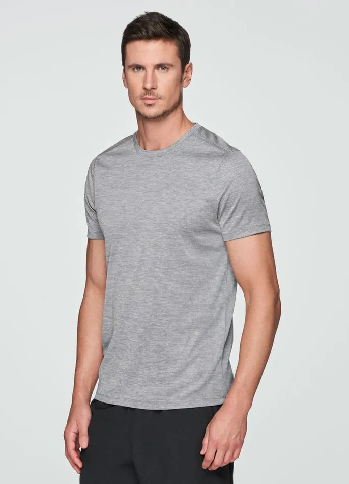 Men Prime Waffle Workout Tee Grey RBX Active TShirts