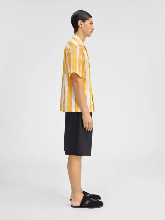 Men Shirts JACQUEMUS The Jean Shirt Print Rayure Yellow Ecru Men Shirts JACQUEMUS The Jean Shirt Print Rayure Yellow Ecru