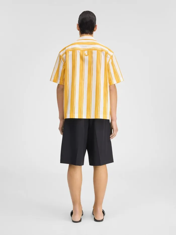 Men Shirts JACQUEMUS The Jean Shirt Print Rayure Yellow Ecru Men Shirts JACQUEMUS The Jean Shirt Print Rayure Yellow Ecru
