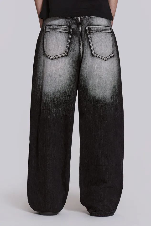 Men Shop Black White Wash XL Colossus Jeans Bestsellers Jaded London