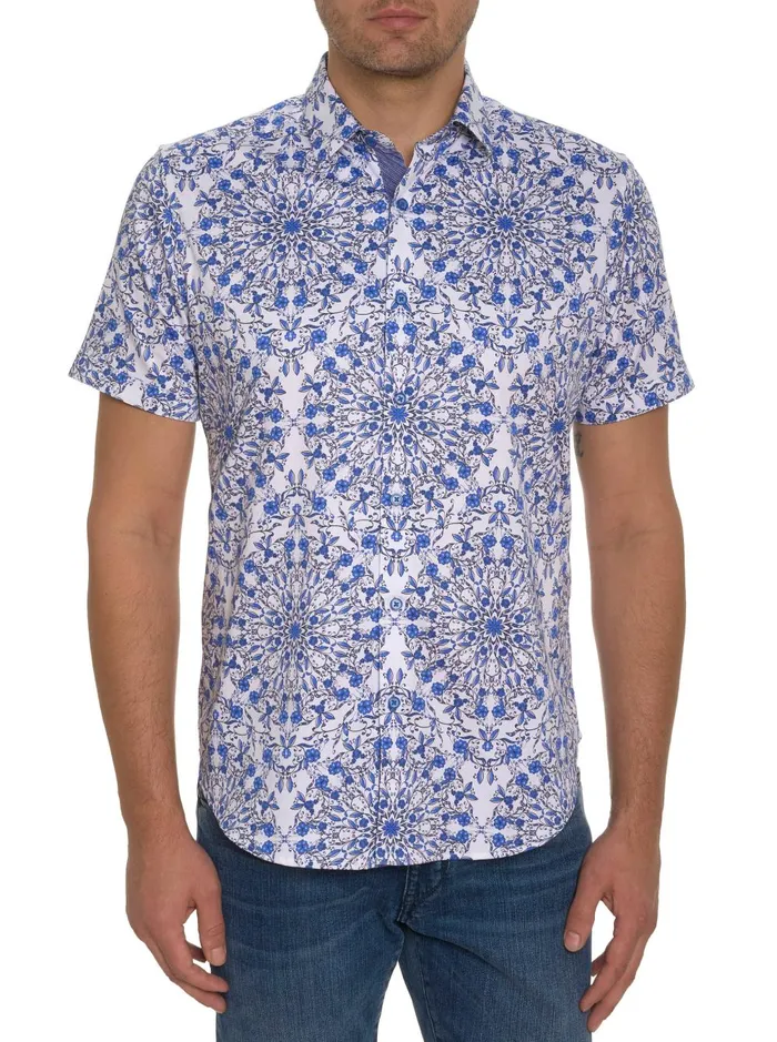 Men Short Sleeve Button Down Shirts Robert Graham ANDAZ SHORT SLEEVE BUTTON DOWN SHIRT Blue Men Short Sleeve Button Down Shirts Robert Graham ANDAZ SHORT SLEEVE BUTTON DOWN SHIRT Blue