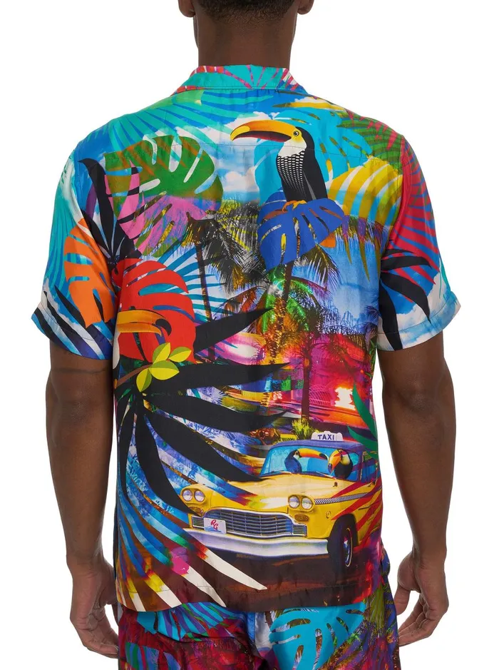 Men Short Sleeve Button Down Shirts Robert Graham LIMITED EDITION THE TOUCAN MIX SHORT SLEEVE BUTTON DOWN SHIRT Classic