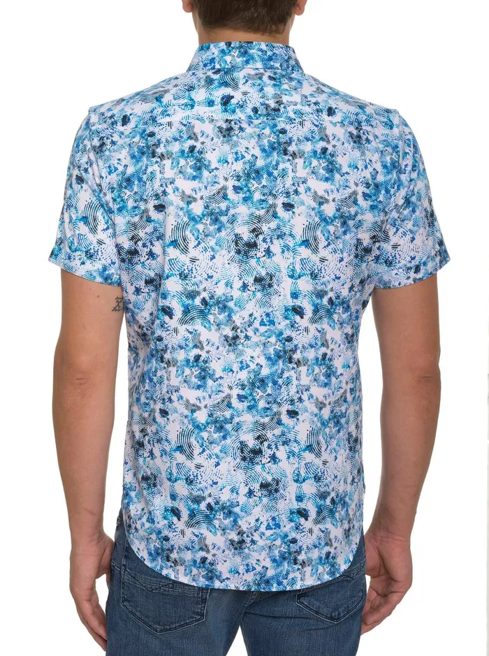 Men Short Sleeve Button Down Shirts Robert Graham THE LOWELL SHORT SLEEVE BUTTON DOWN SHIRT Teal