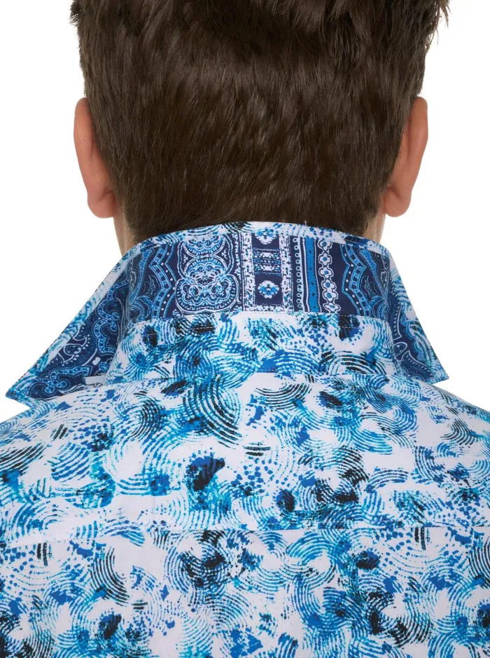 Men Short Sleeve Button Down Shirts Robert Graham THE LOWELL SHORT SLEEVE BUTTON DOWN SHIRT Teal