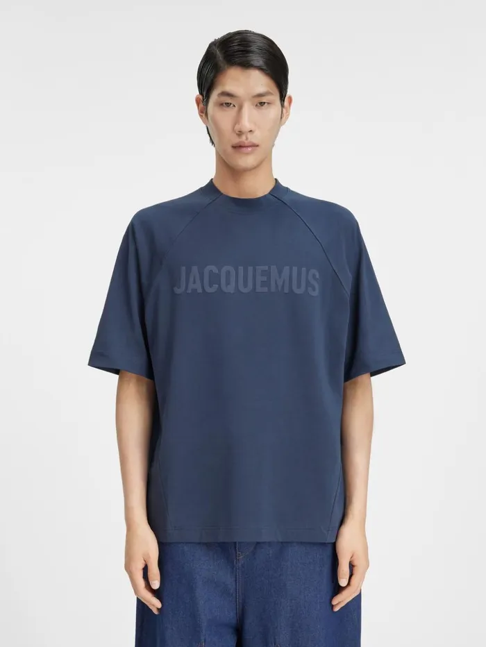 Men Tshirts JACQUEMUS The Typo Tshirt Dark Navy