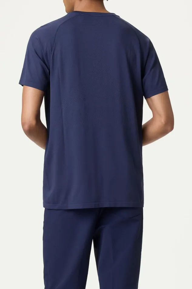 Men Tennis Fila Lucky Ace Short Sleeve Seamless Crew 400 Fila Navy