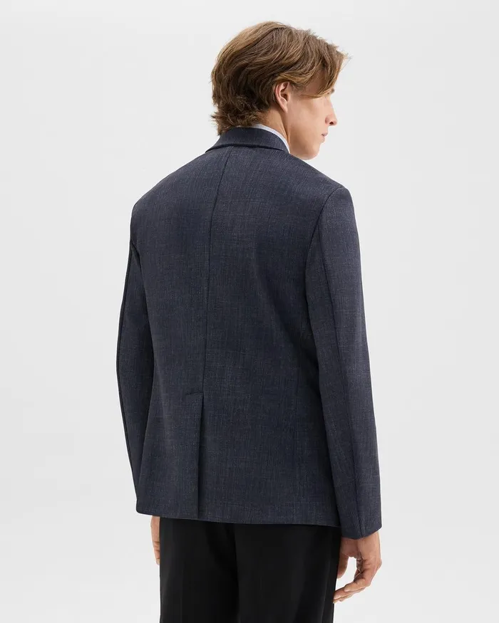 Men Theory Blazers Jackets Clinton Blazer In Herringbone Precision Ponte Baltic Melange