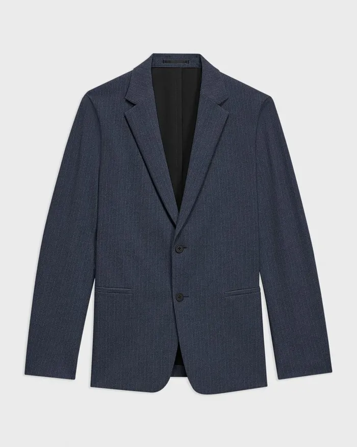 Men Theory Blazers Jackets Clinton Blazer In Herringbone Precision Ponte Baltic Melange