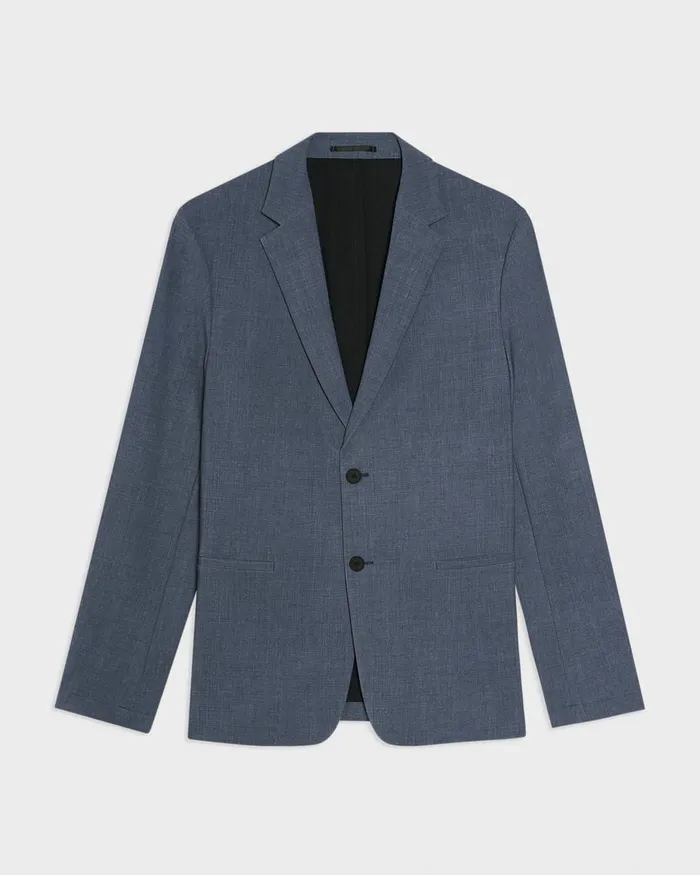 Men Theory Blazers Jackets Clinton Blazer In Printed Precision Ponte Dusty Blue Mel