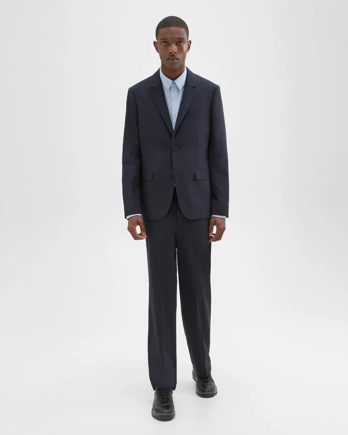 Men Theory Blazers Jackets Virgin Wool TwoButton Blazer Midnight