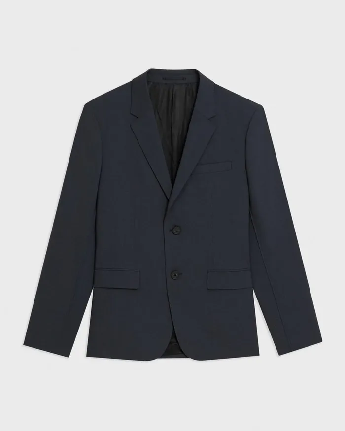 Men Theory Blazers Jackets Virgin Wool TwoButton Blazer Midnight