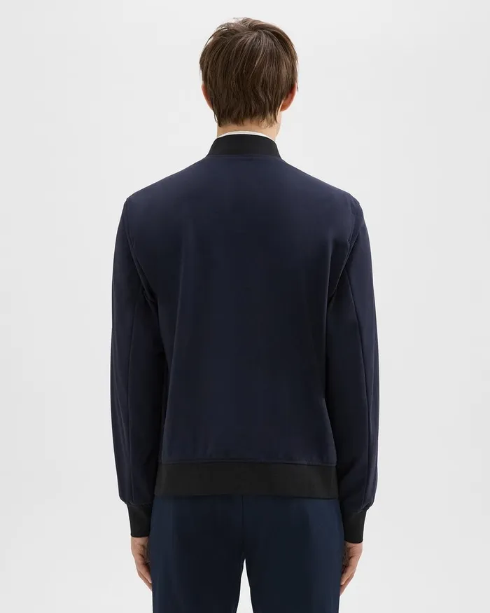 Men Theory Outerwear Murphy Bomber Jacket In Precision Ponte Baltic