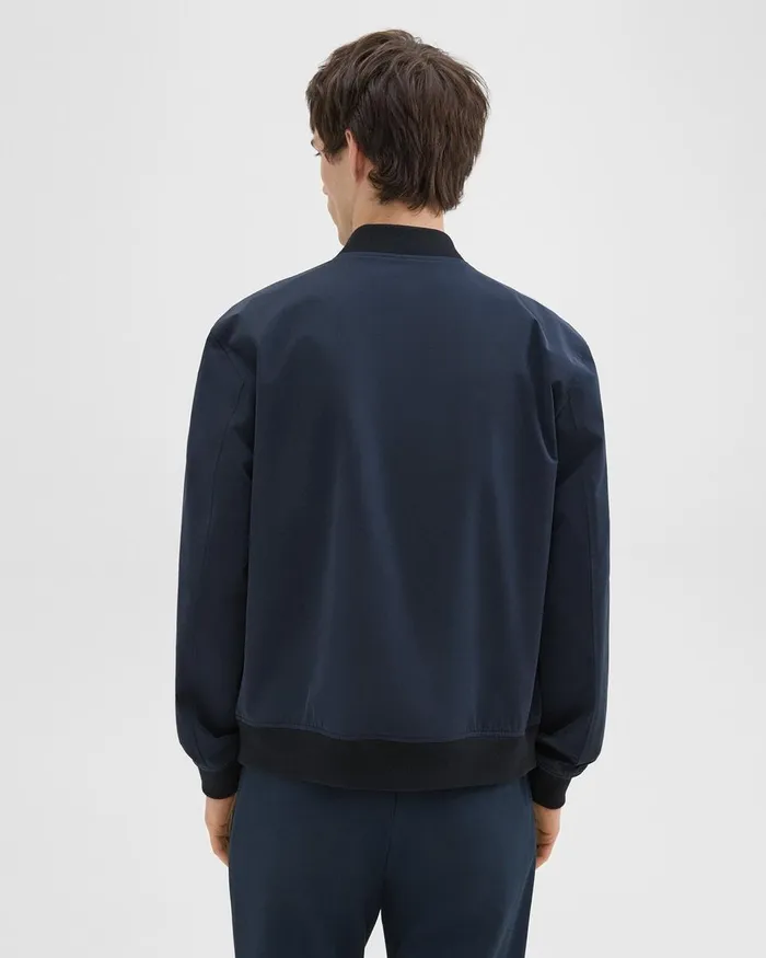 Men Theory Outerwear Tailored Bomber Jacket In Foundation Twill Baltic