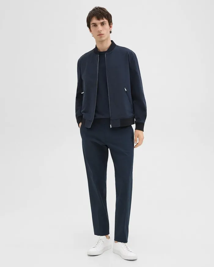 Men Theory Outerwear Tailored Bomber Jacket In Foundation Twill Baltic