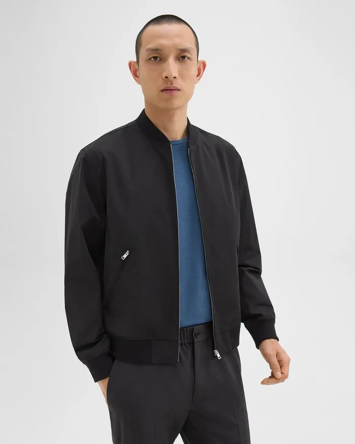 Men Theory Outerwear Tailored Bomber Jacket In Foundation Twill Black