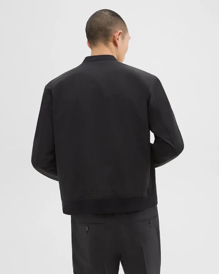 Men Theory Outerwear Tailored Bomber Jacket In Foundation Twill Black