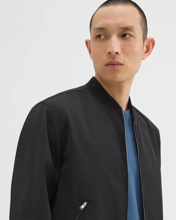 Men Theory Outerwear Tailored Bomber Jacket In Foundation Twill Black