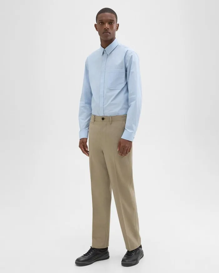 Men Theory Pants Relaxed Virgin Wool Pant Light Quarry